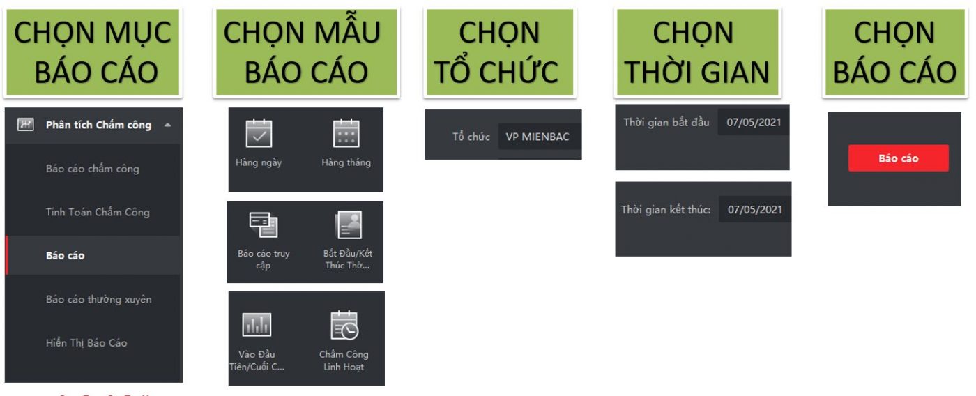 Xuất báo cáo chấm công